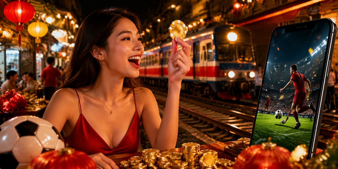 Người hâm mộ bóng đá tại chợ đêm Hà Nội theo dõi kết quả cá cược trên điện thoại
